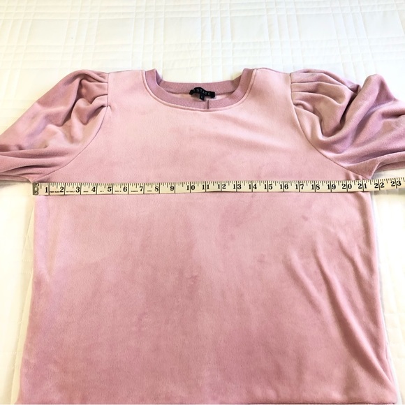 NWOT- REVOLVE- 1.STATE Rose Pink Velour Sweatshirt Style Top. Size L - Picture 7 of 9